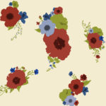 Imprimé allover fleurs rétro pop