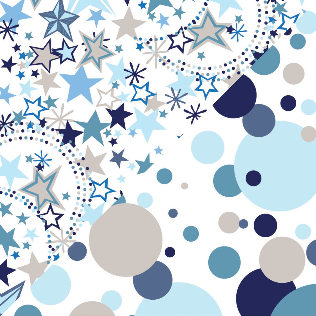 Imprimé allover pois étoiles