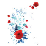 Imprimé placé floral bleu